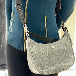 Lululemon Silver smooth glitter Crossbody/Shoulder Bag Tote bag included